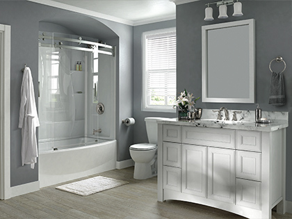 Curved Frameless Tub