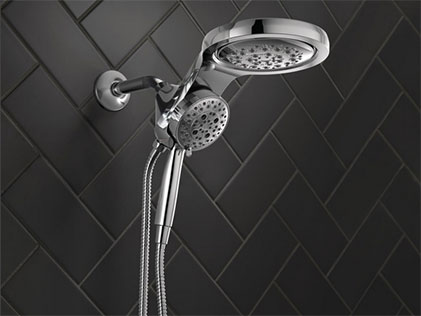 HydroRain® Two-in-One Shower Head with Hand Shower and H2Okinetic® Technology