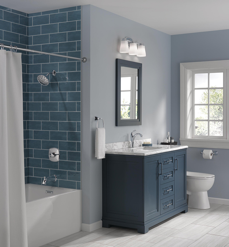 Transitional Beach Inspired Bathroom