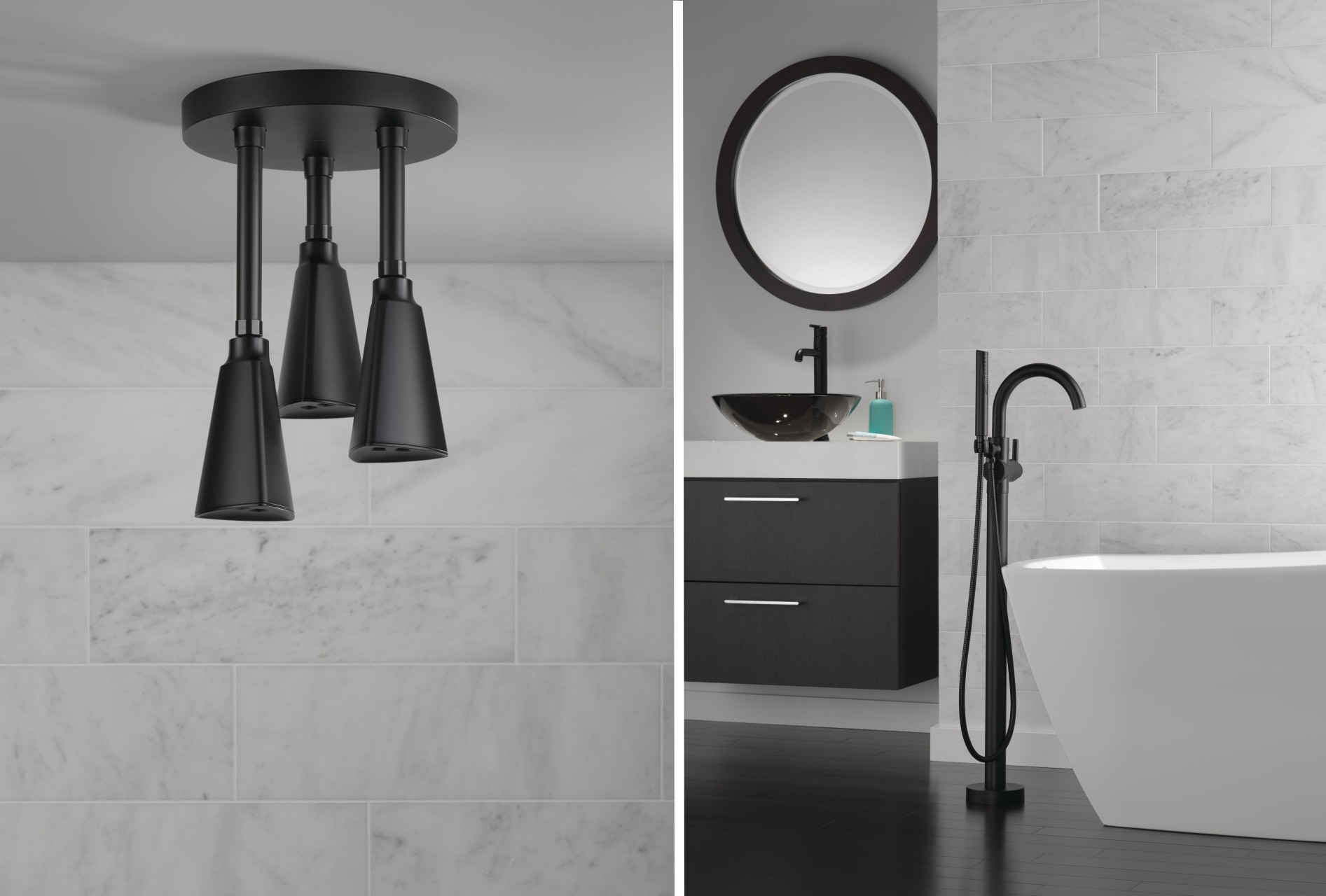 Zura and Trinsic Matte Black Delta Faucet