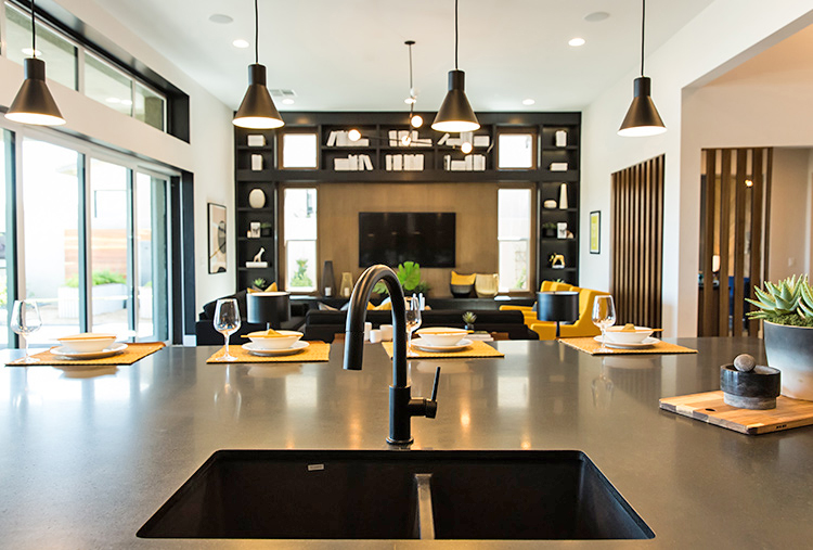 Bobby Berk Kitchen Design with Matte Black Faucet