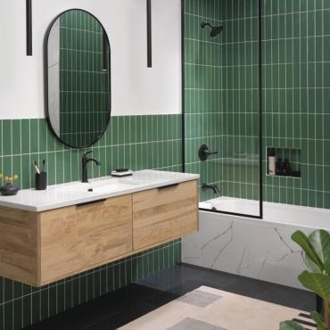 Matte Black Green Bath